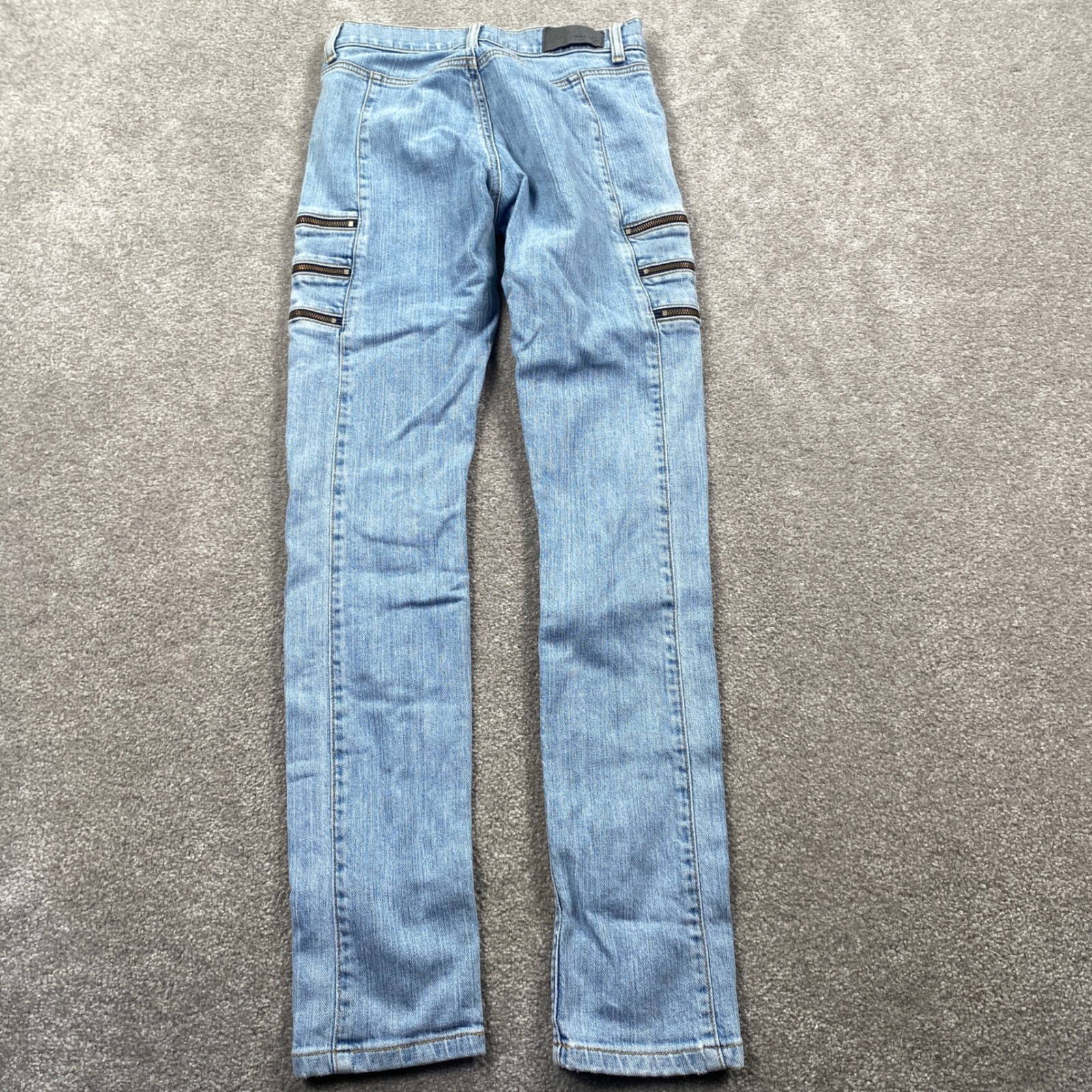 Carmar Denim Skinny Jeans Womens 23 Light Blue Multi Zipper Distressed Edge — image 2 of 8